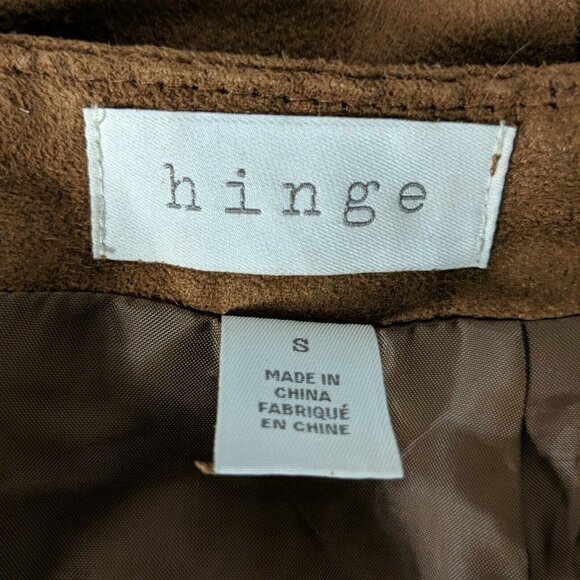 Hinge Womens A Line Suede Mini Skirt Brown Small - Picture 3 of 4